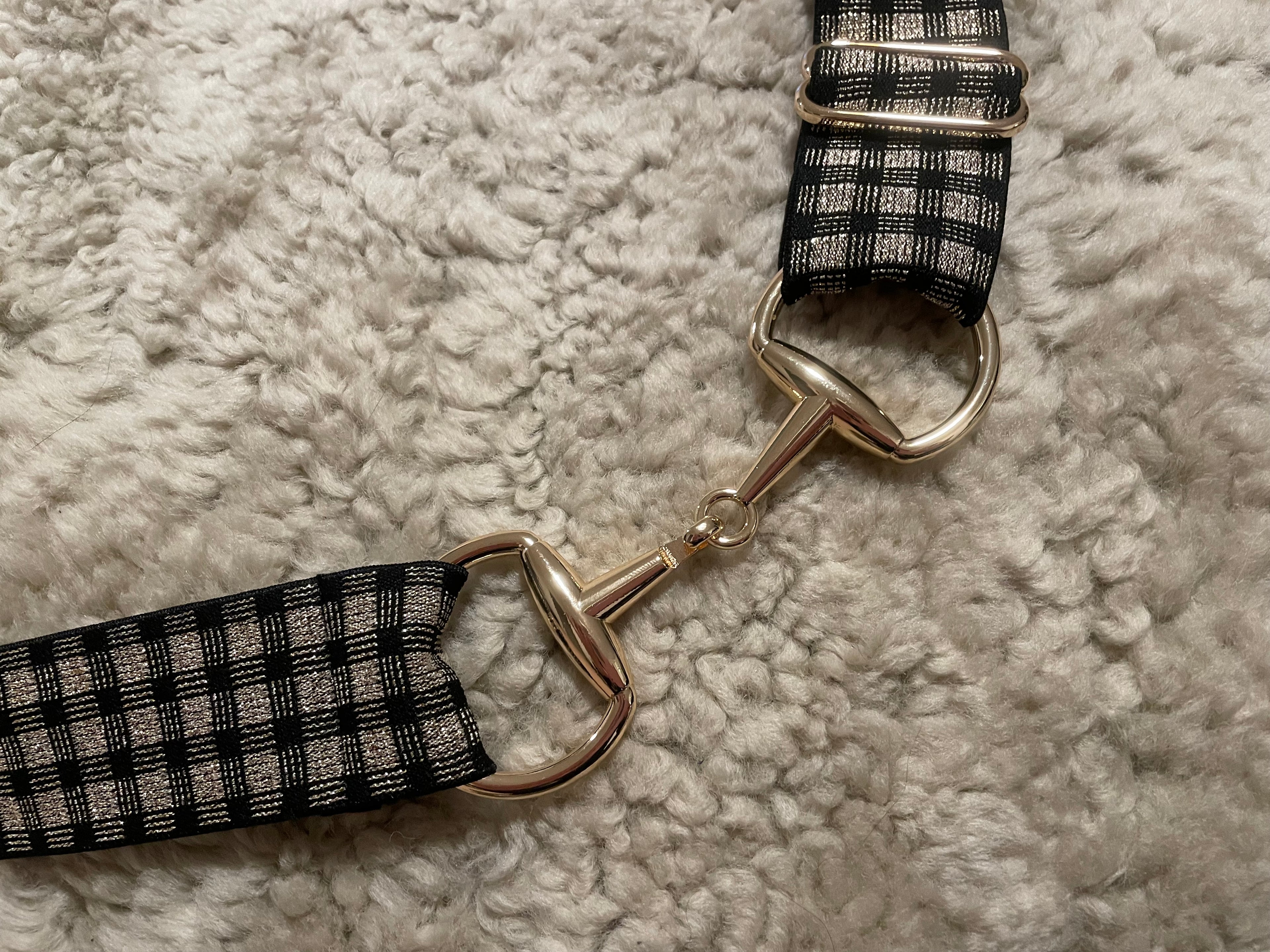 Snaffle bit Belte sort og gull