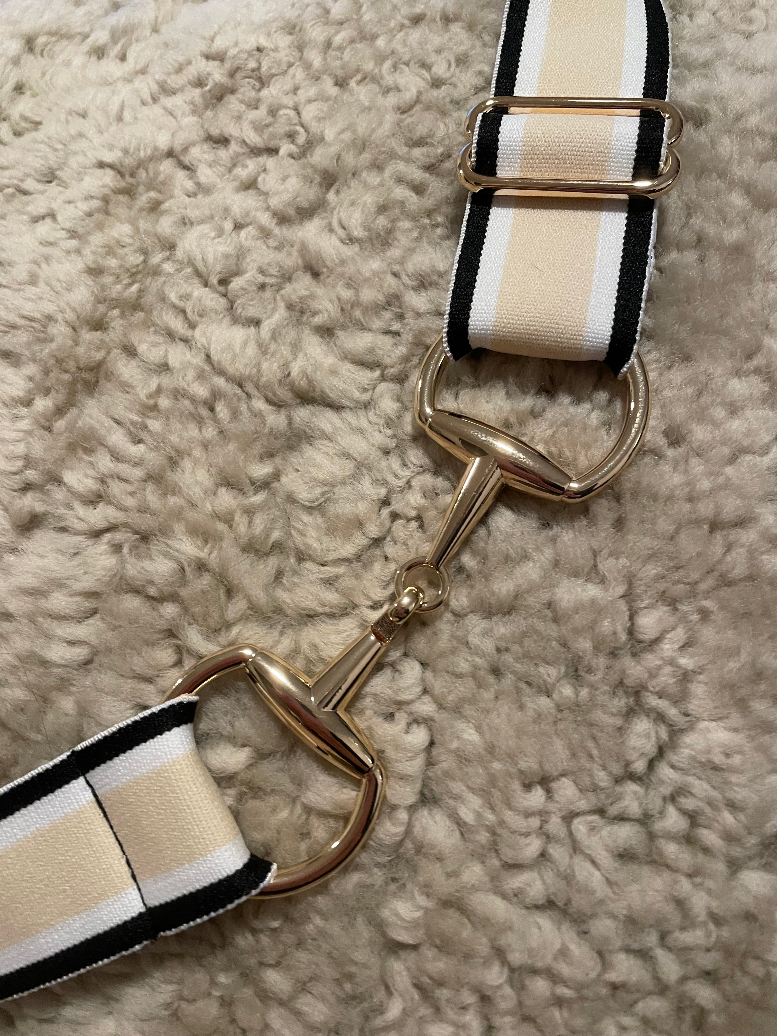 Snaffle bit Belte beige, hvit og sort