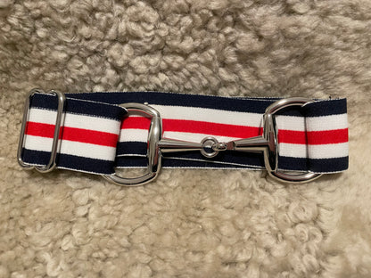 Snaffle bit Belte rødt, hvit og blått