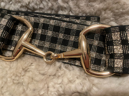 Snaffle bit Belte sort og gull