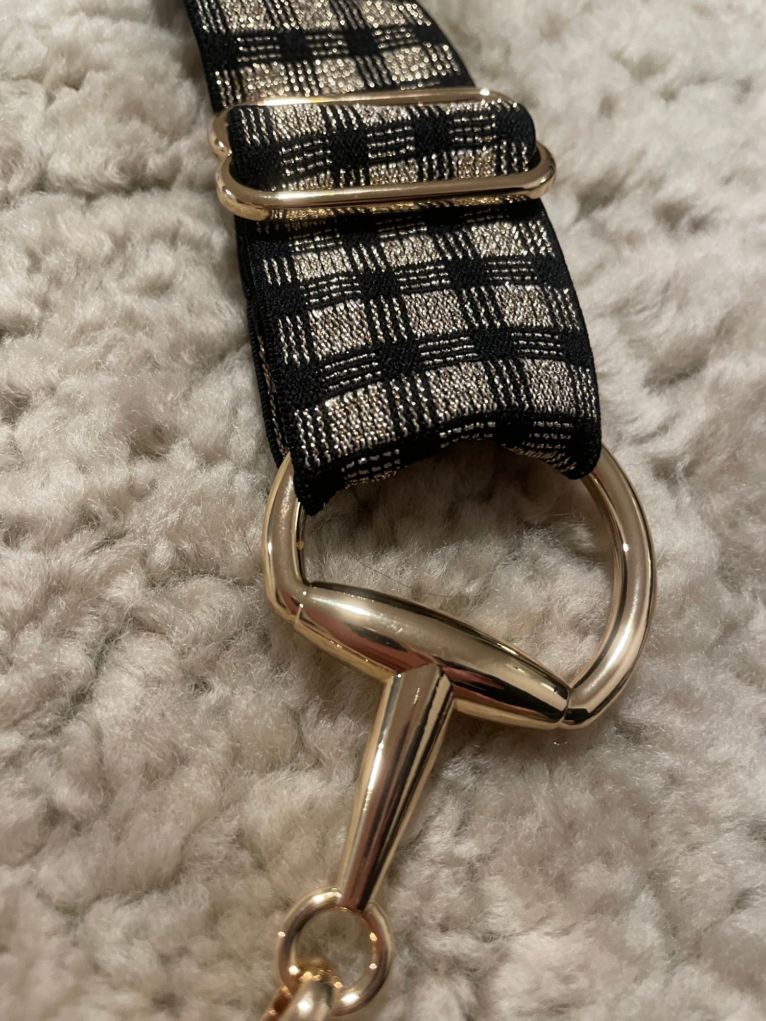 Snaffle bit Belte sort og gull