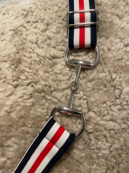 Snaffle bit Belte rødt, hvit og blått